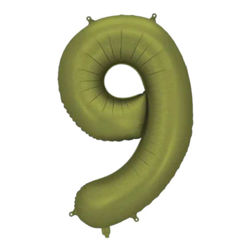 Picture of FOIL BALLOON NUMBER 9 OLIVE 34 INCH